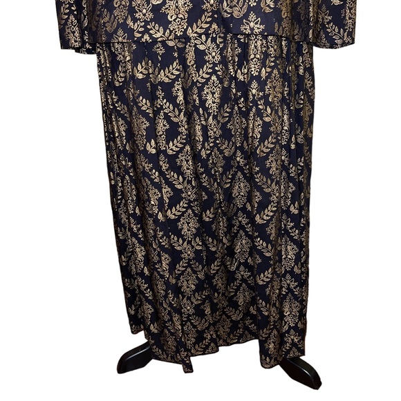 Vintage KSL Division Of Karin Stevens Women’s Dress Black And Gold Size 16W - Picture 5 of 8